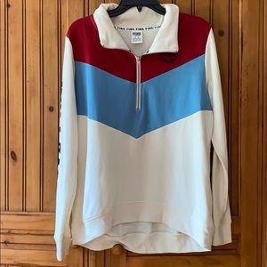 Pink quarter zip pull over